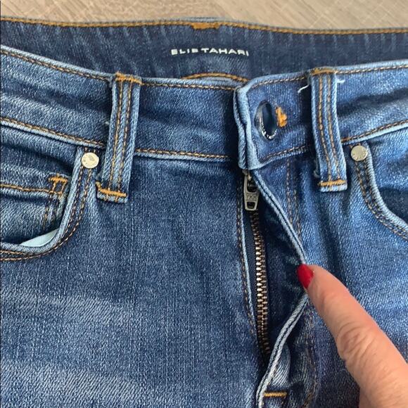 ELIE TAHARI Women's Flare Leg High Waist Denim Jeans - Picture 5 of 11